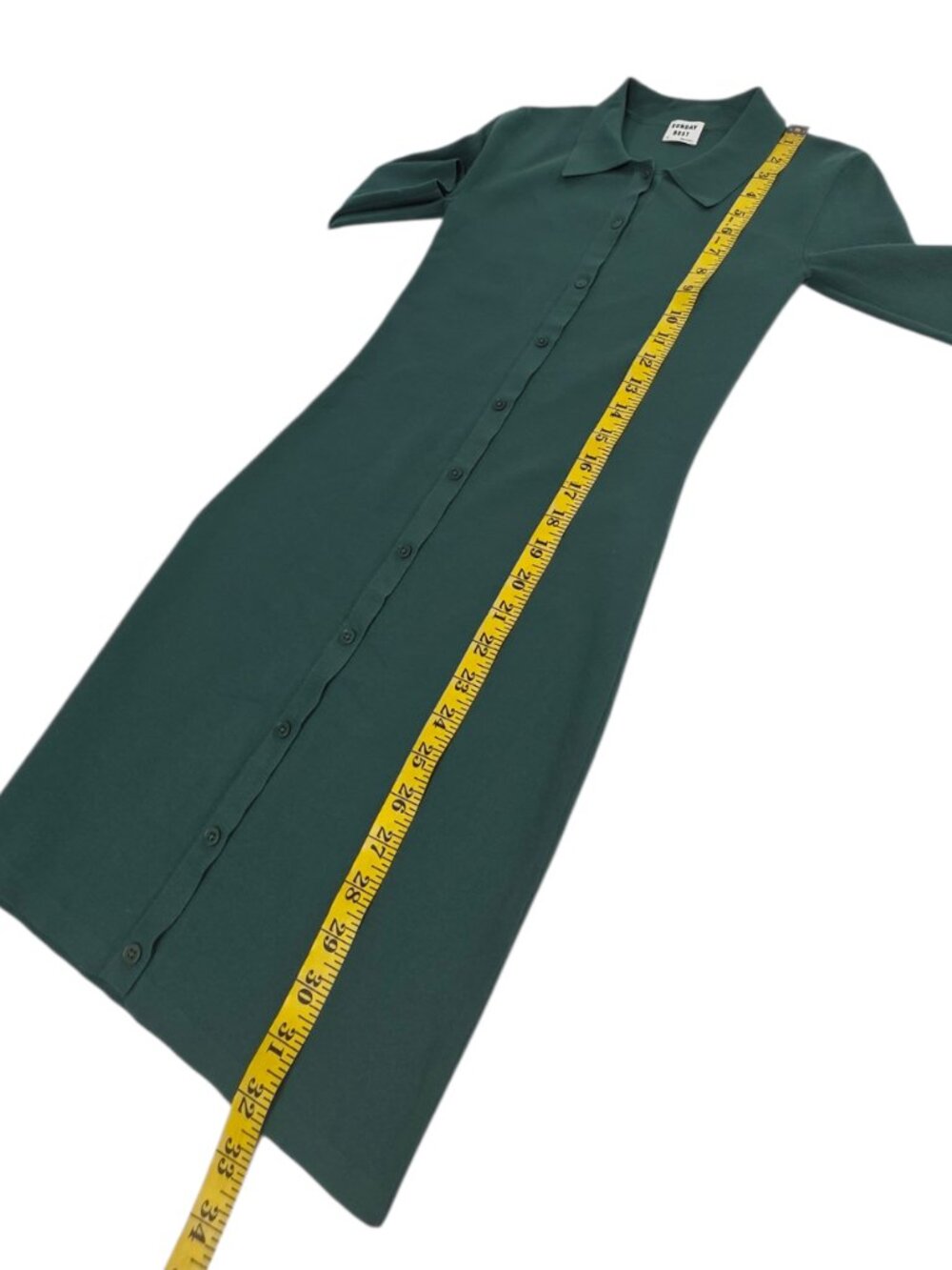Aritzia Sunday Best Ralph Dress, Mini Knit Button Down Polo, Green, Size XS - Picture 5 of 7